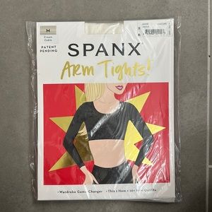 Spanx cream colored cable knit arm tights